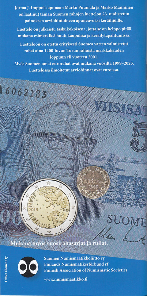 Suomen kolikot ja setelit 2025, 23.painos